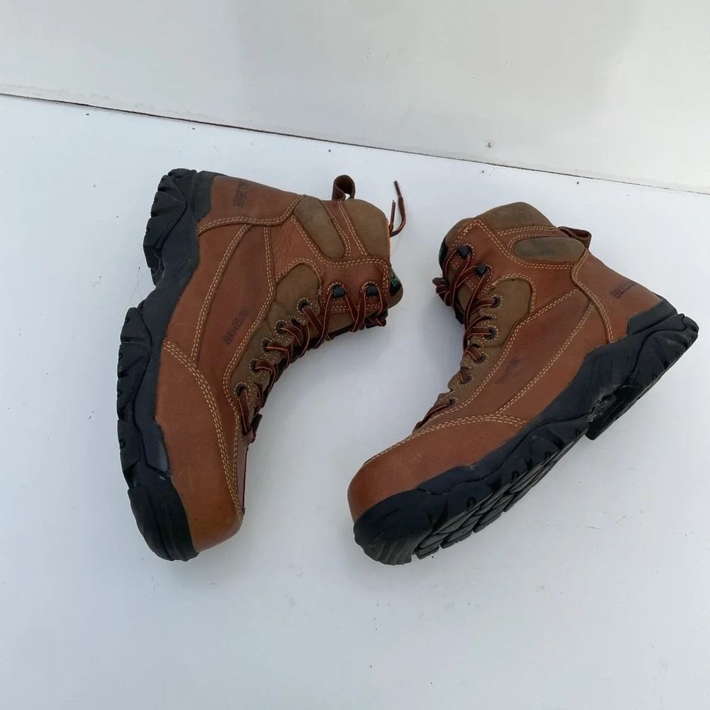 Hytest Men's Waterproof Steel Toed Leather Work Safety Boots Size M11 Brown